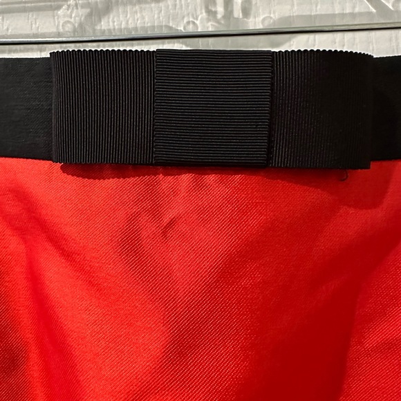 Kate Spade New York Silk Red Pink Black Color Blocked Mini Skirt with Bow - Picture 6 of 8